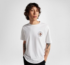 Converse All Star Mountain T-Shirt Białe | 210354-YFT