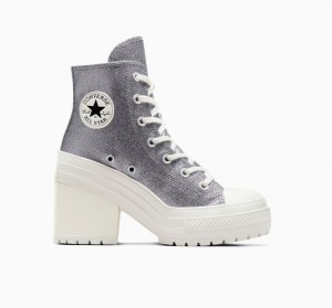 Converse Chuck 70 De Luxe Heel Glitter Czarne | 891047-FIZ