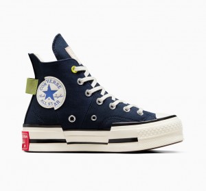 Converse Chuck 70 Plus Heel Loop Granatowe Czarne | 083147-GFW