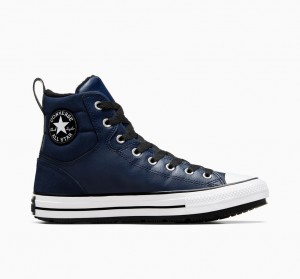 Converse Chuck Taylor All Star Berkshire Boot Obsidian Czarne Białe | 135267-KMF