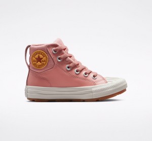 Converse Chuck Taylor All Star Berkshire Boot Skórzane Różowe Różowe | 874159-ENZ