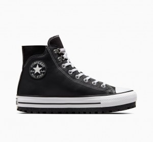 Converse Chuck Taylor All Star City Trek Nieprzemakalne Boot Czarne Białe Srebrne | 215340-IAU