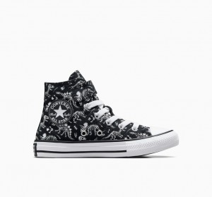 Converse Chuck Taylor All Star Easy-On Dinos Czarne Białe Białe | 107298-UTH