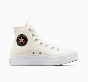 Converse Chuck Taylor All Star Lift Platformie Alchemy Embroidery Czarne Różowe | 903642-HSF