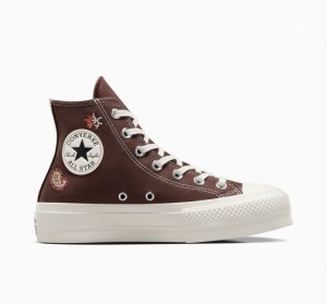 Converse Chuck Taylor All Star Lift Platformie Crafted Evolution Brązowe Różowe | 412987-WXQ