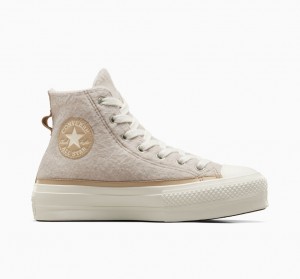 Converse Chuck Taylor All Star Lift Platformie Faux Mohair Egret / Epic Dune / Egret | 587604-RNC