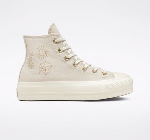 Converse Chuck Taylor All Star Lift Platformie Golden Elements Głęboka Złote | 274860-ABS