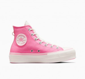 Converse Chuck Taylor All Star Lift Platformie Retro Varsity Różowe Różowe | 675142-HPY