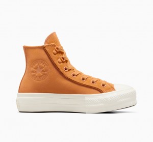 Converse Chuck Taylor All Star Lift Platformie Zamszowe Tiger Moth / Tawny Owl / Egret | 951073-HRT