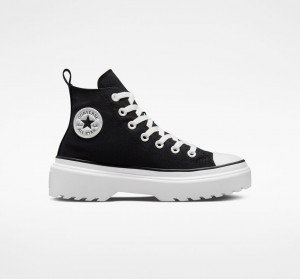 Converse Chuck Taylor All Star Lugged Lift Platformie Płócienne Czarne Czarne Białe | 719234-NOP