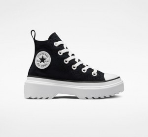 Converse Chuck Taylor All Star Lugged Lift Platformie Płócienne Czarne Czarne Białe | 790158-KBI