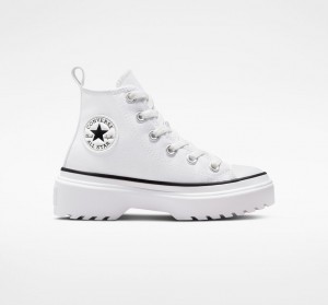 Converse Chuck Taylor All Star Lugged Lift Platformie Płócienne Białe Białe Czarne | 264509-BSZ