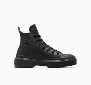 Converse Chuck Taylor All Star Lugged Lift Platformie Skórzane Czarne Czarne Czarne | 349107-IRU