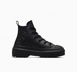 Converse Chuck Taylor All Star Lugged Lift Platformie Skórzane Czarne Czarne Czarne | 781254-KCJ