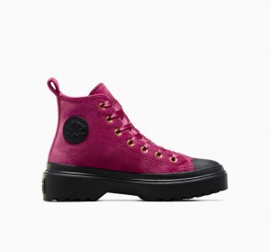 Converse Chuck Taylor All Star Lugged Lift Platformie Velvet Czarne Czarne | 928031-TVY