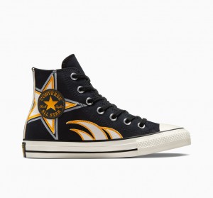 Converse Chuck Taylor All Star Moto Czarne Białe Żółte | 869540-JSW