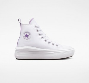 Converse Chuck Taylor All Star Move Platformie Białe Fioletowe Białe | 793148-NYO