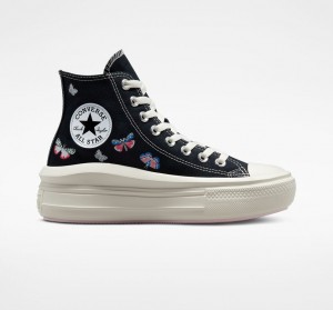 Converse Chuck Taylor All Star Move Platformie Butterfly Wings Czarne Różowe | 610382-XDB