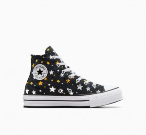 Converse Chuck Taylor All Star Platformie Lift Sparkle Czarne Srebrne Złote | 091453-YWP