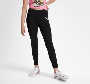 Converse Chuck Taylor Patch High Rise Leggings Czarne | 306952-HBY