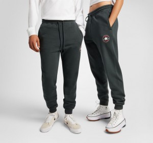 Converse Converse Go-To All Star Patch Standard-Fit Fleece Sweatpants Zielone | 927104-YRC