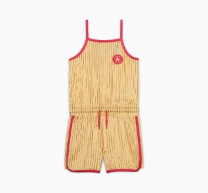 Converse Converse Shine Printed Romper Sunny Oasis | 708546-KZV