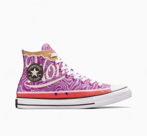 Converse Converse x Wonka Chuck Taylor All Star Swirl Fioletowe Białe Czarne | 970613-RJF