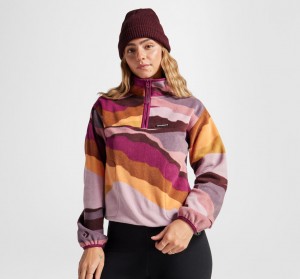 Converse Counter Climate Polar Fleece Abstract Half-Zip Popover Phantom Violet Multi | 307269-WXT