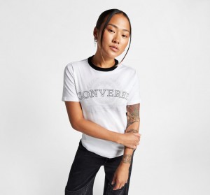 Converse Retro Chuck Taylor T-Shirt Białe | 930682-VCK