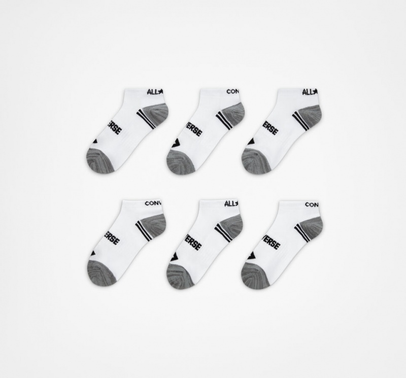 Converse 6-Pack No-Show Socks Białe | 765819-WZB