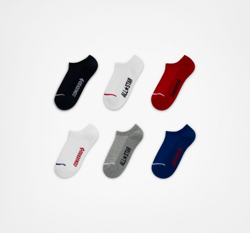 Converse 6-Pack Wordmark No-Show Socks Obsidian | 912853-GXS