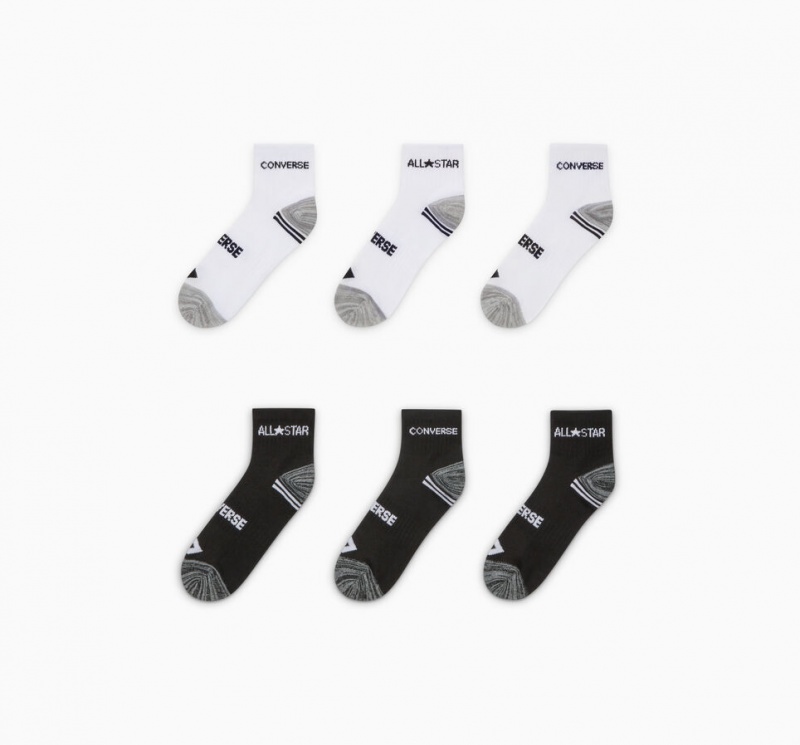 Converse All Star 6-Pack Ankle Socks Białe Czarne | 324810-TZS