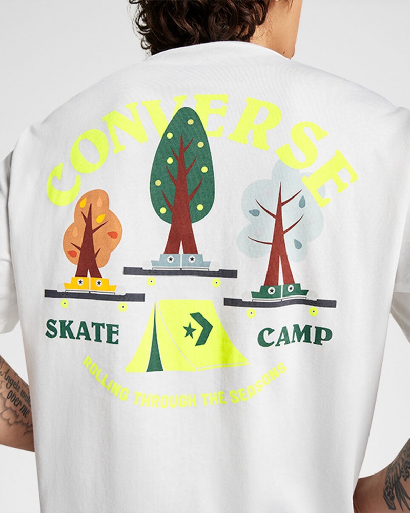 Converse All Star Tree T-shirt Białe | 014875-ECR