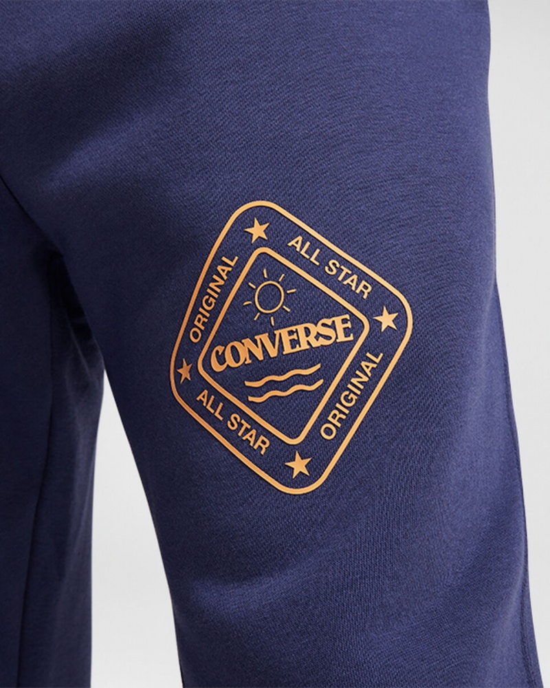 Converse All Star Zimowe Grafiką Sweatpant Niebieskie | 061983-IEB