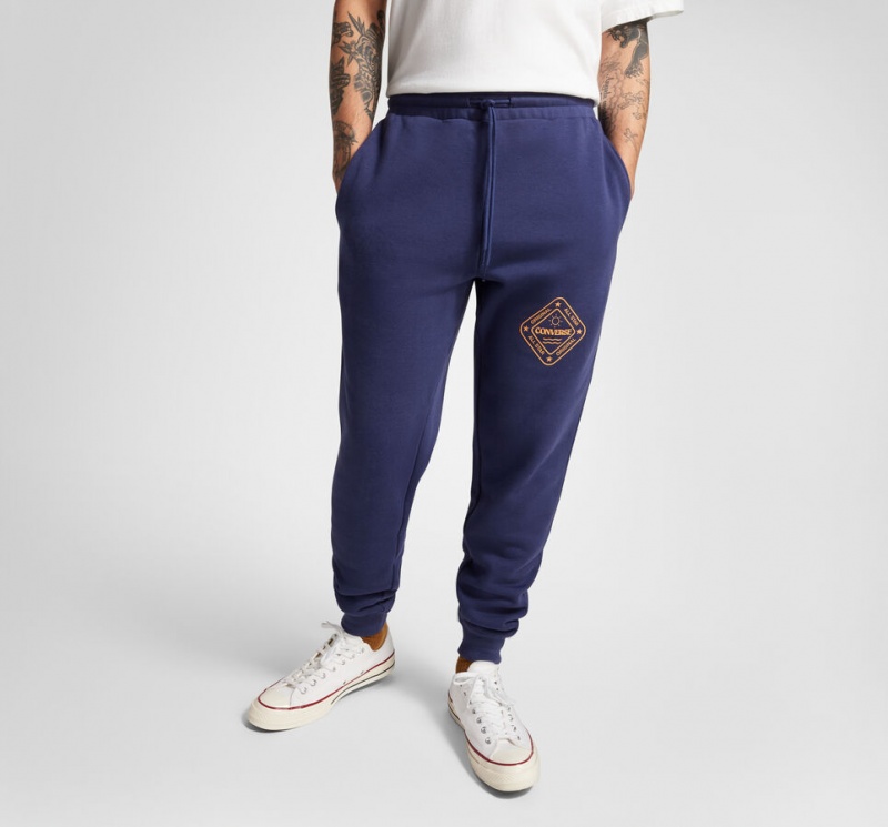 Converse All Star Zimowe Grafiką Sweatpant Niebieskie | 061983-IEB