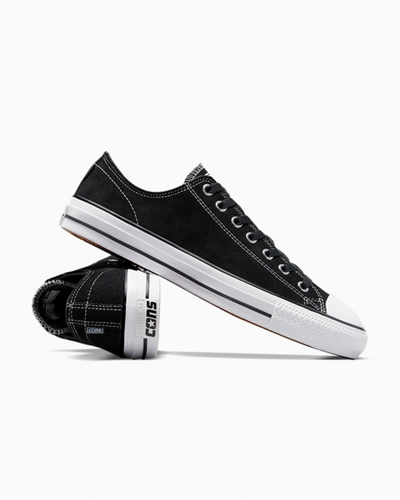 Converse CONS Chuck Taylor All Star Pro Zamszowe Czarne Czarne Białe | 509624-DSA