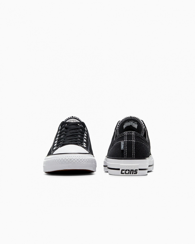 Converse CONS Chuck Taylor All Star Pro Zamszowe Czarne Czarne Białe | 509624-DSA