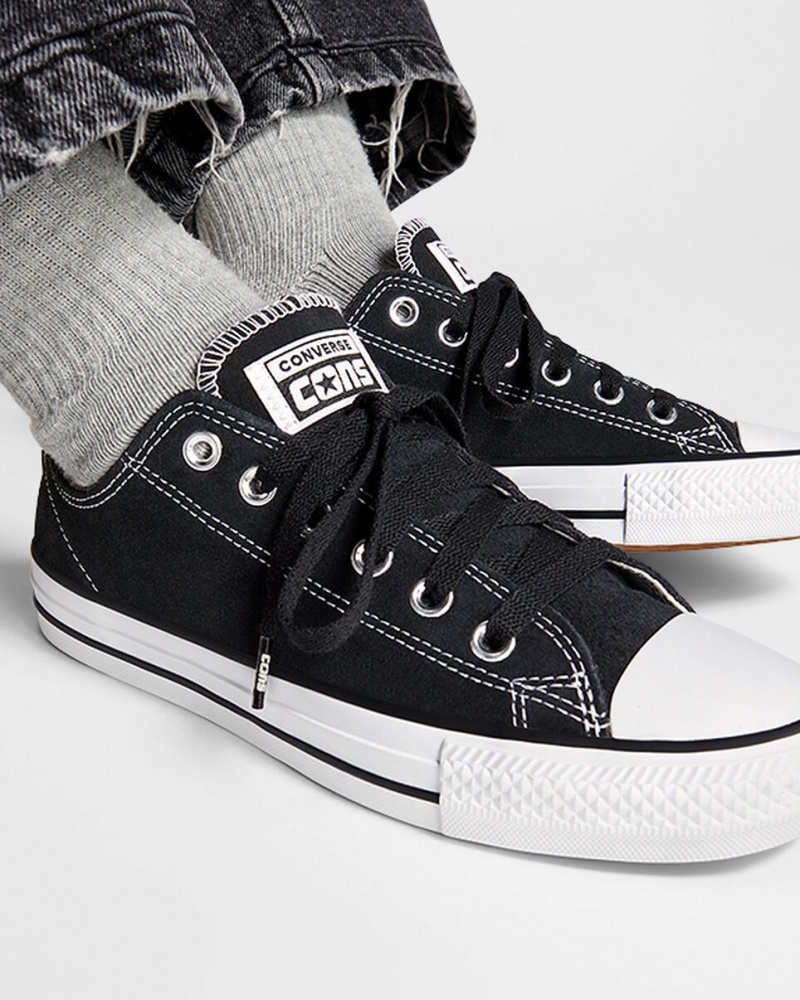 Converse CONS Chuck Taylor All Star Pro Zamszowe Czarne Czarne Białe | 509624-DSA