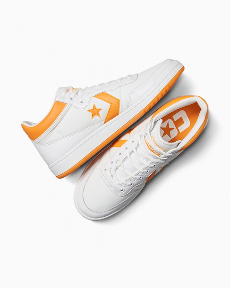 Converse CONS Fastbreak Pro Skórzane Białe Głęboka Żółte Białe | 840759-NBV