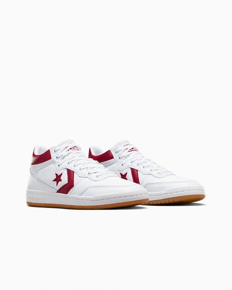 Converse CONS Fastbreak Pro Skórzane Białe Czerwone Białe | 694870-JAT