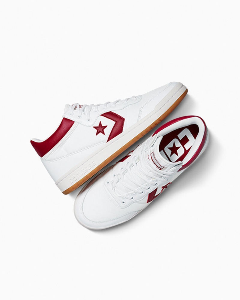 Converse CONS Fastbreak Pro Skórzane Białe Czerwone Białe | 694870-JAT