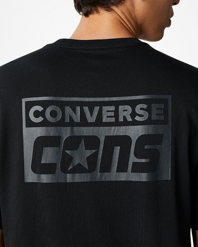 Converse CONS Grafiką T-Shirt Czarne | 658921-UGL