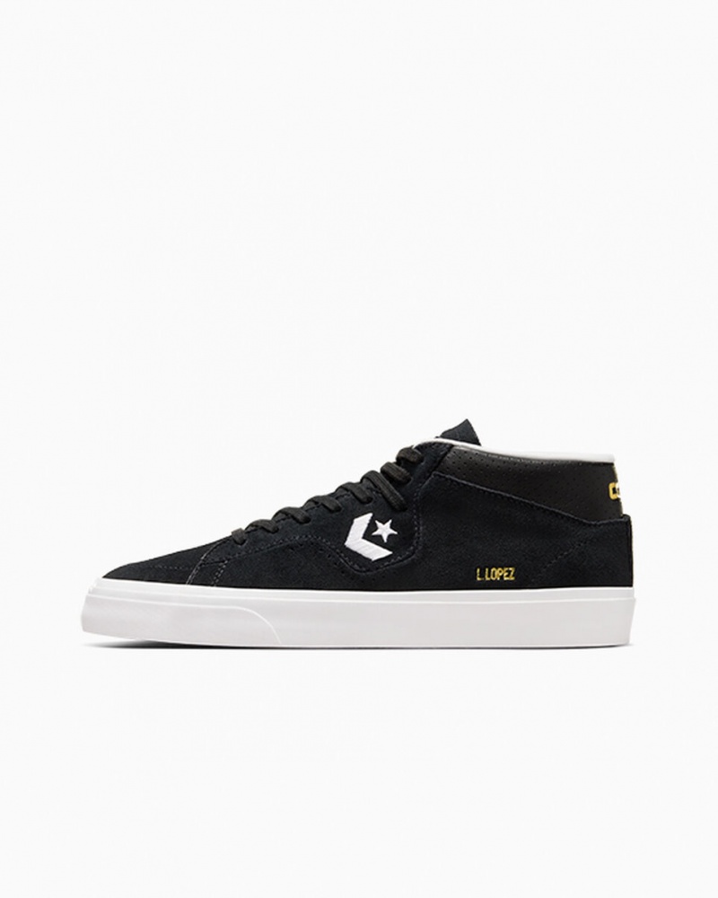 Converse CONS Louie Lopez Pro Mid Czarne Czarne Białe | 308472-FUG