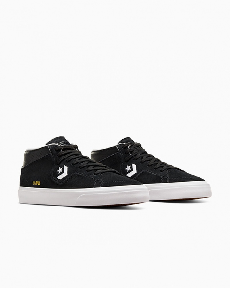 Converse CONS Louie Lopez Pro Mid Czarne Czarne Białe | 308472-FUG