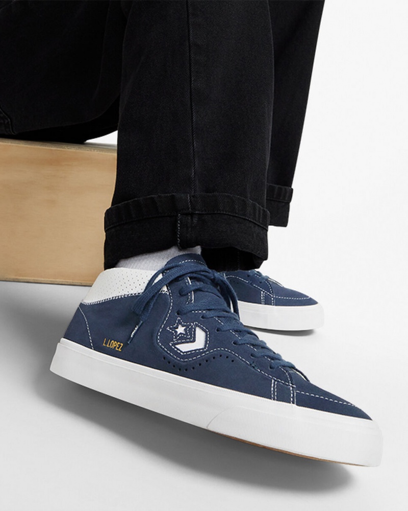 Converse CONS Louie Lopez Pro Zamszowe Granatowe Białe Granatowe | 518394-SQR