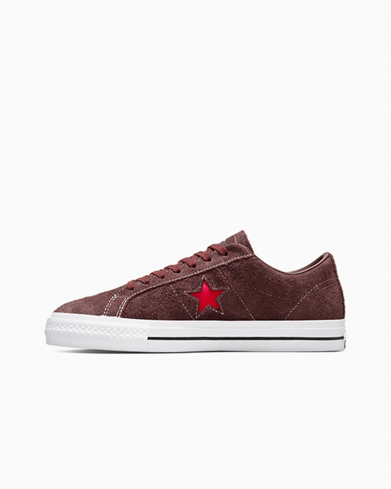 Converse CONS One Star Pro Brązowe Białe Czerwone | 915206-CAQ