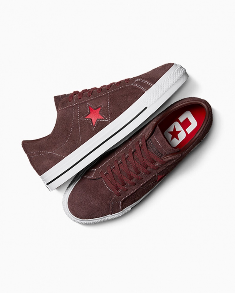 Converse CONS One Star Pro Brązowe Białe Czerwone | 915206-CAQ