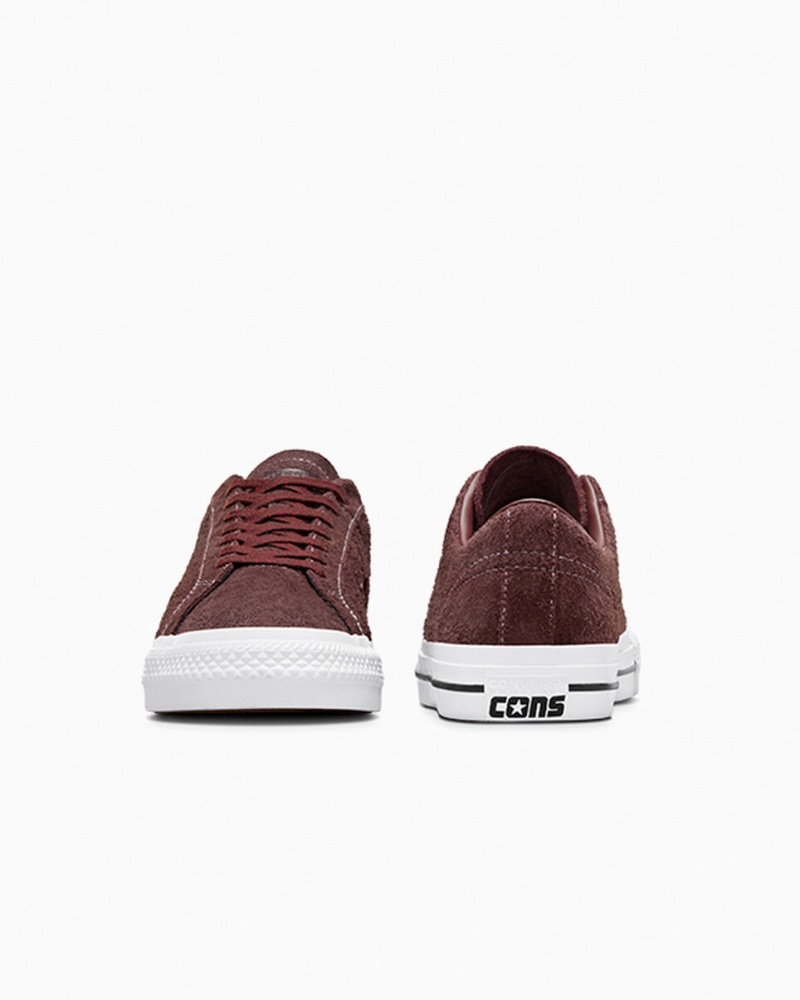 Converse CONS One Star Pro Brązowe Białe Czerwone | 915206-CAQ