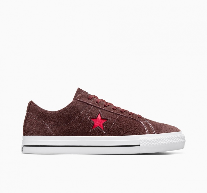 Converse CONS One Star Pro Brązowe Białe Czerwone | 915206-CAQ