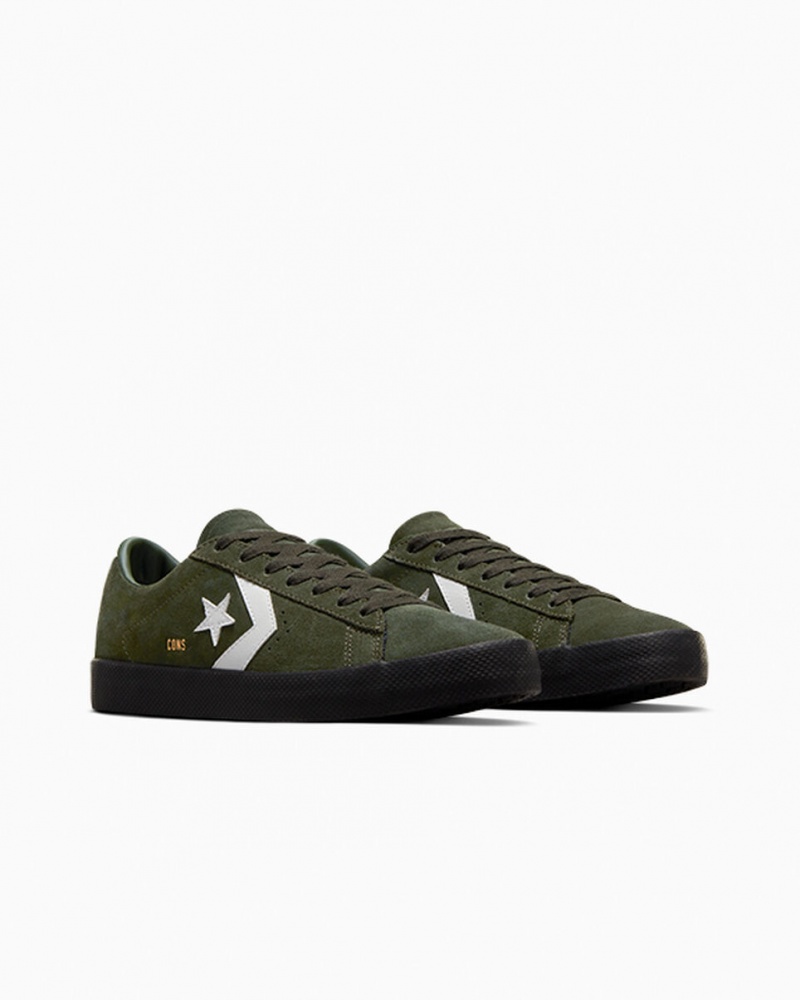 Converse CONS PL Vulc Pro Zamszowe Zielone Białe Czarne | 952074-WLX